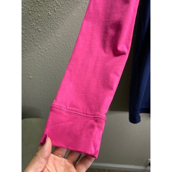 Vineyard Vines Women Navy/Pink Whale Tale Hoodie Long Sleeve Shirt Size S - Picture 3 of 4